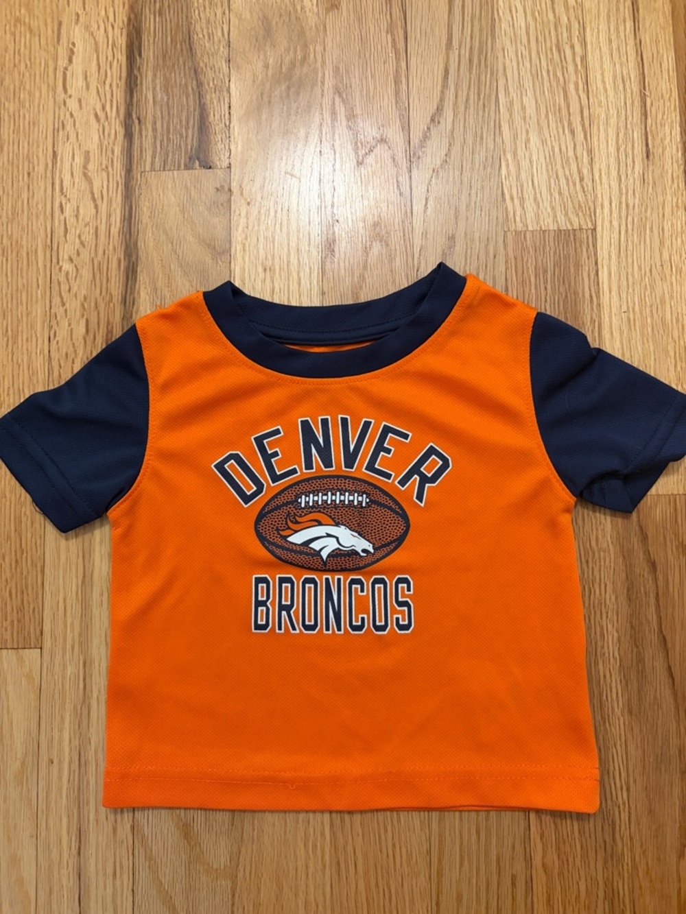 Denver Broncos Kids Orange & Navy Short Sleeve Jersey Tee